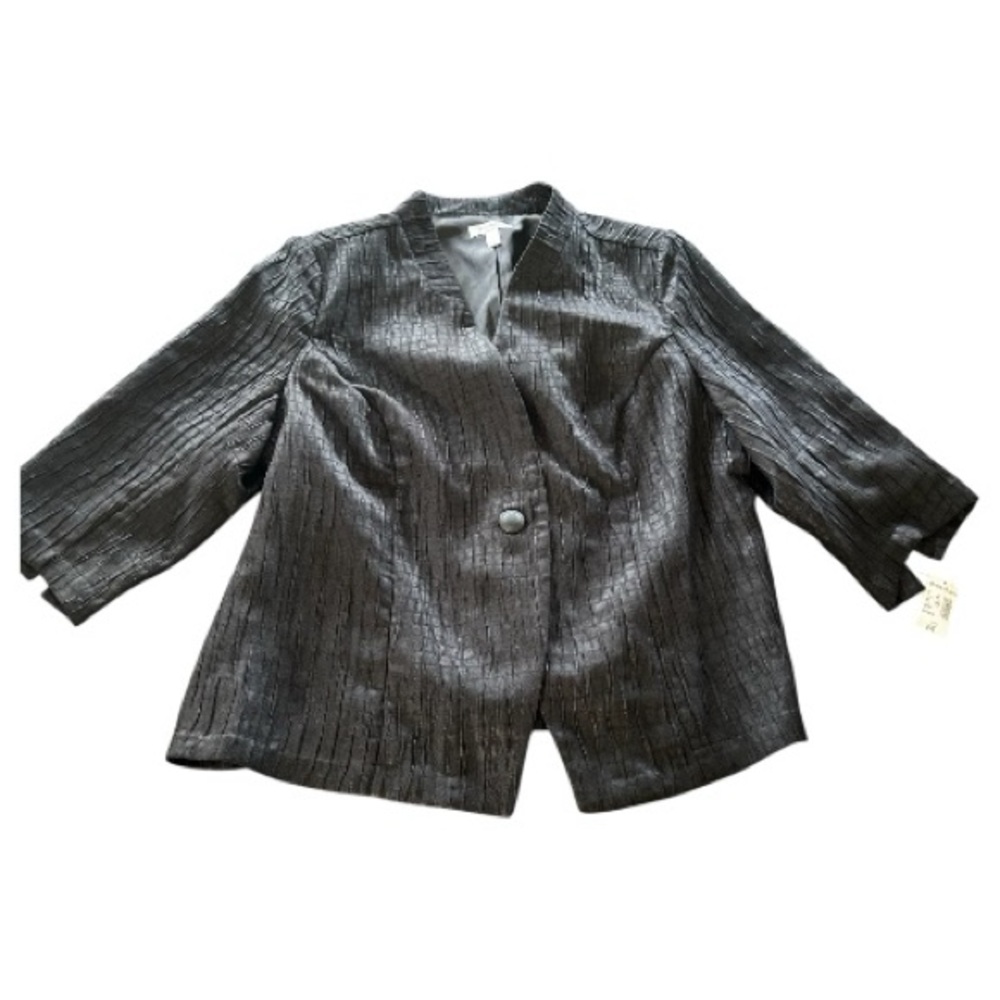 Dress Barn NWT back one button jacket textured fabric
